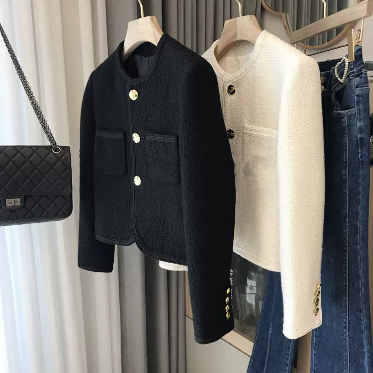 Демисезонная белая водолазка с длинными рукавами, пуховик, стиль Chanel, для подростков