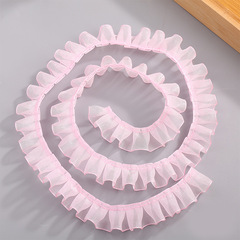 新款2cm褶皺木耳雪紡紗花邊手工DIY服裝家紡配飾打折花邊輔料批發