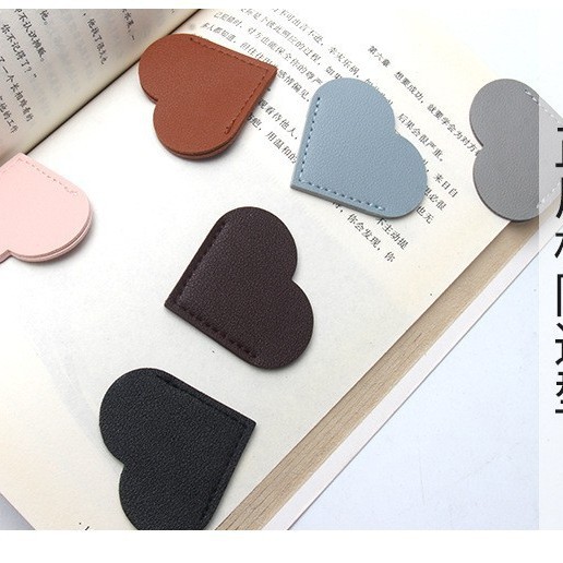 (2개) 공장 사랑 책갈피 가죽 신중한 모양 책 마크 라벨 세트 책 페이지 클립 광고 선물