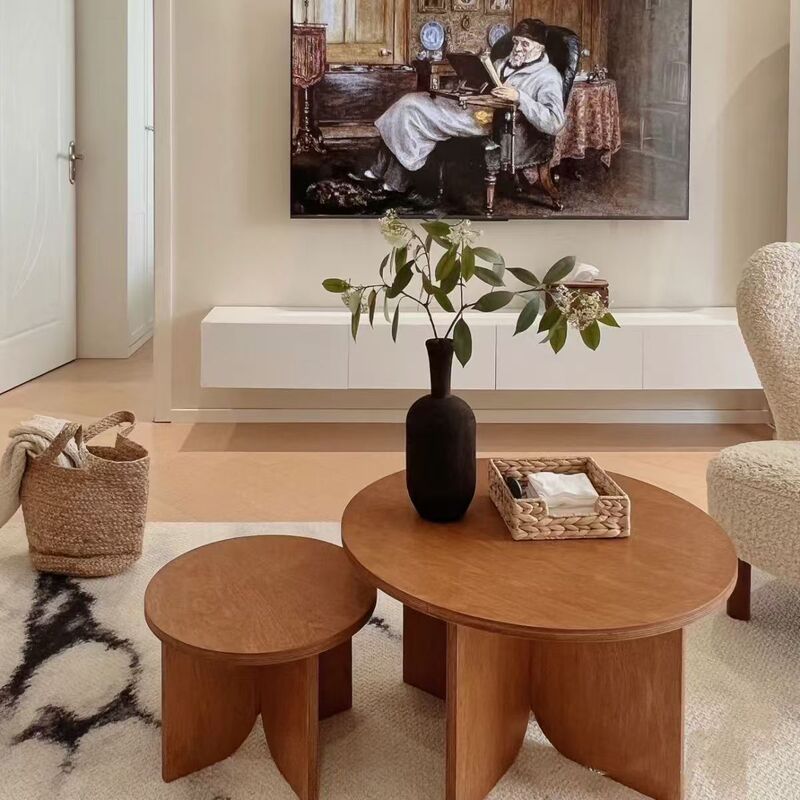 Small Round Table Made of Pine Wood, Wooden Snack Table, Low Table, Bay Window Table, Handmade Table, Floor-Standing Study Table, Korean-Style Coffee Table, Decorative Piece Small Round Table Made of Pine Wood, Wooden Snack Table, Low Table, Bay Window Table, Handmade Table, Floor-Standing Study Table, Korean-Style Coffee Table, Decorative Piece