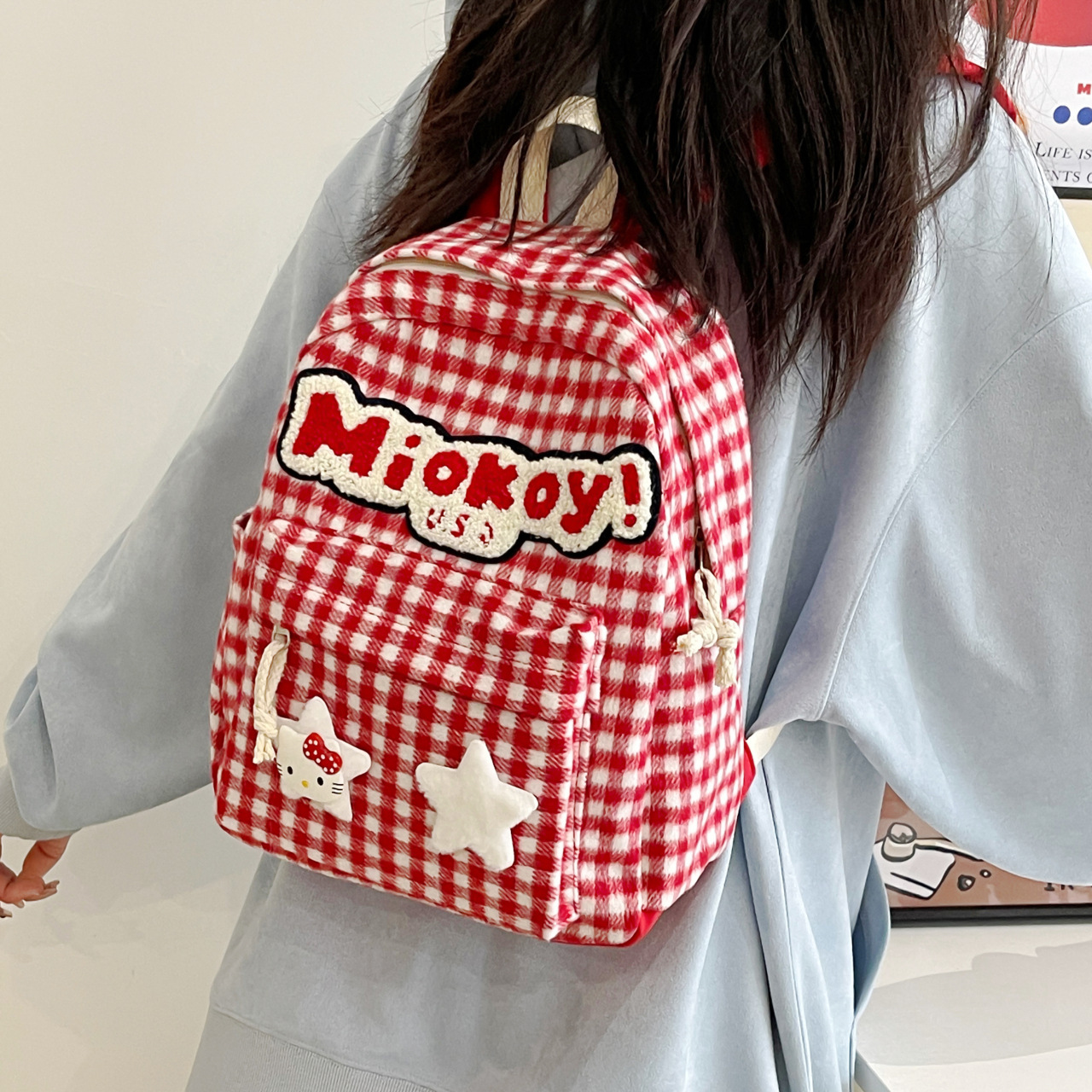 Mochila escolar para niños de dibujos animados coreanos, estudiantes de secundaria, linda mochila doble, mochila casual de moda para niñas, mochila para estudiantes