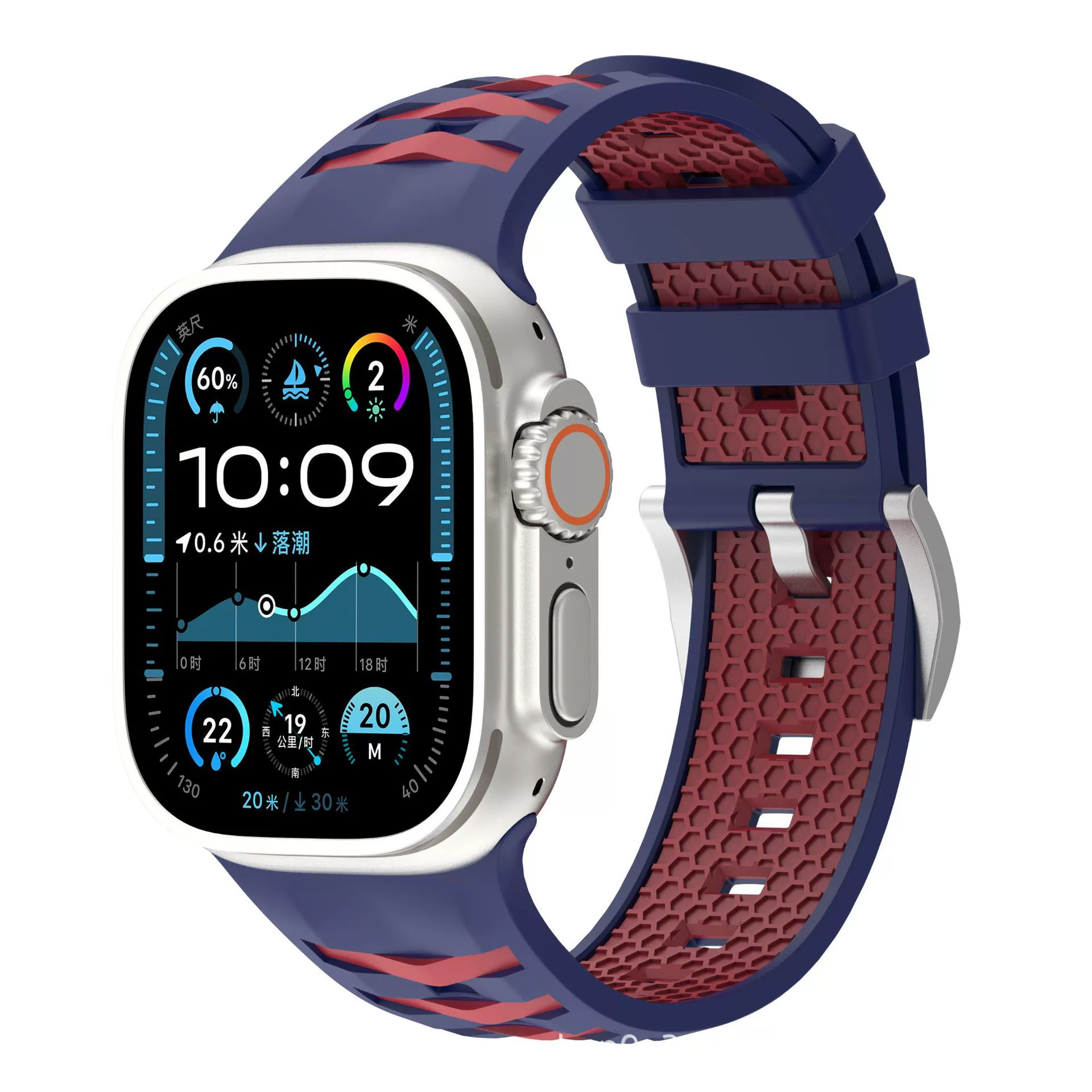 Применимо к высококачественному силиконовому ремешку Apple watch из нержавеющей стали с серебряной пряжкой SE Ultra2 поколения AppleWatch 78910