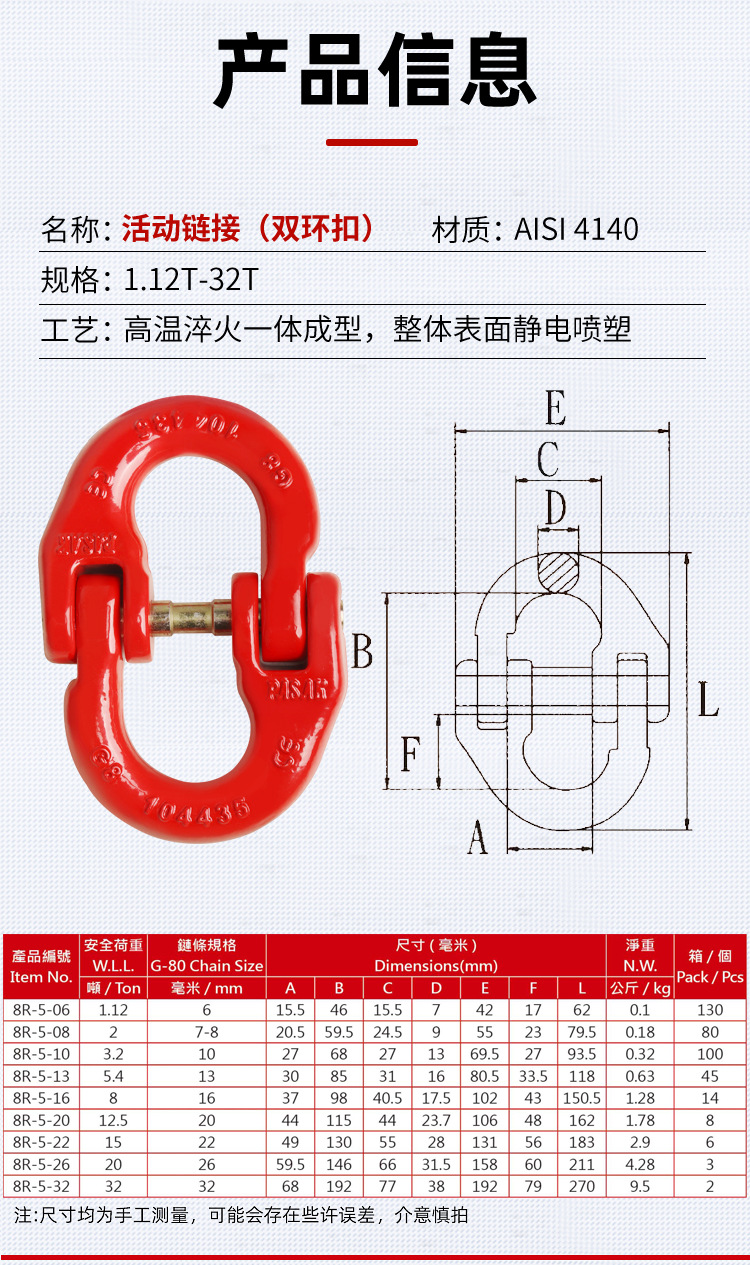 臺(tái)灣PASAK80級(jí)活動(dòng)鏈接/雙環(huán)扣