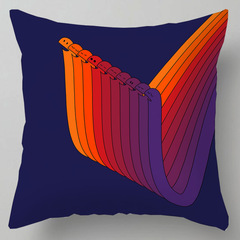 跨境現代簡約幾何抽象抱枕套午睡枕辦公室腰枕沙發靠墊桃皮絨抱枕