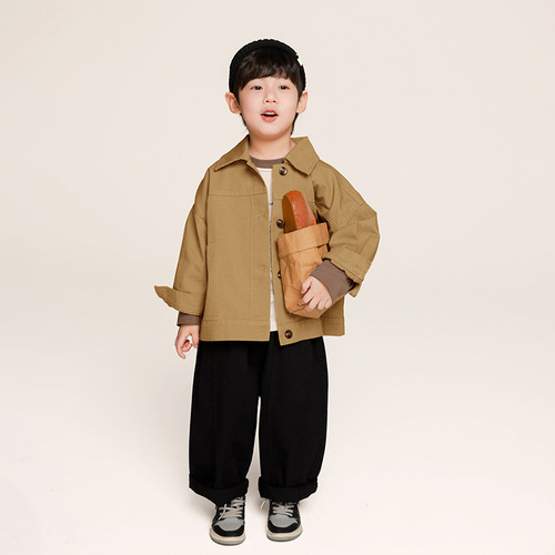 Chuangguo Children's Apparel Boys' Autumn Outerwear New Children's Spring and Autumn Top Long Sleeve Middle and Small Children Korean Style Loose Jacket