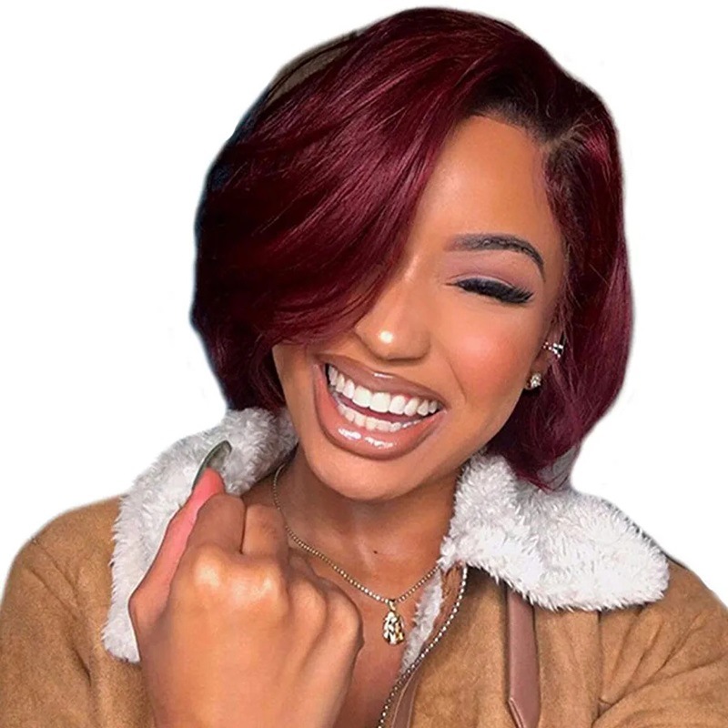 180g Weight Full Head Wigs Wig & Hair Extension Type Wigs Wig Accessories Short Straight Hair Wig Hairstyle Real Hair Hair Material Casual, Street Occasion Women's Gender Elegant, Simple Style Style Women's Elegant Simple Style Casual Street Real Hair Short Straight Hair Wigs 8