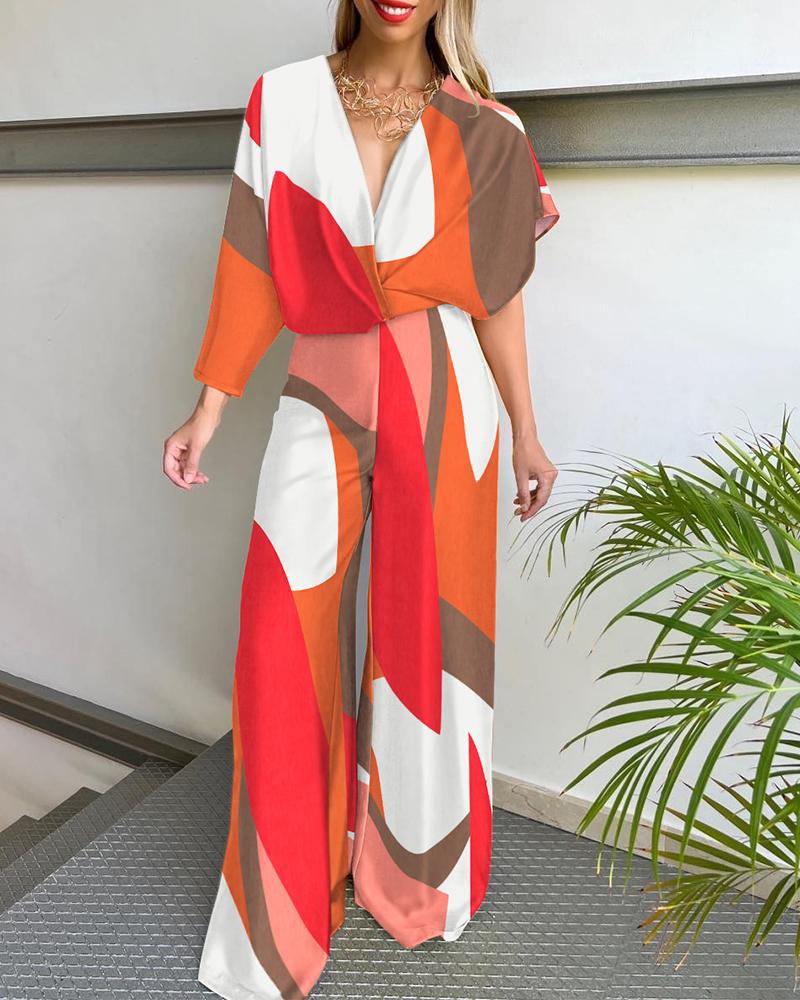 193g Weight Ankle-Length Pants Length Polyester Fabric Type Mid Waist Waist Line Inelastic Elasticity Women'S Holiday Daily Vacation Formal Color Block Ankle-Length Printing