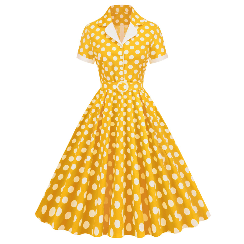 Vintage50S Hepburn Style Holiday Picnic Photo Suit Style Retro Large Swing Dress Bridesmaid Dress Performance Clothes