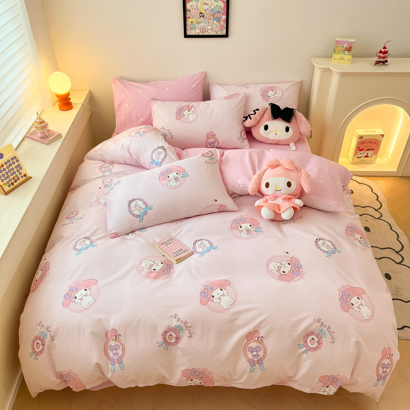 ハローキティ コットンプリント 4点セット 正規品 サンリオ かわいい漫画 コットンベッド 3点セット 南通|undefined
