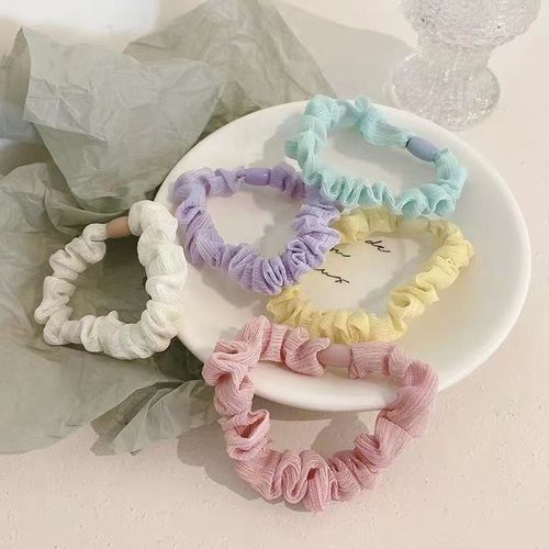 Peach-flavored girl~Sweet candy-colored hair tie, fabric headband, versatile hair tie, large intestine ring, ponytail hair accessory for women