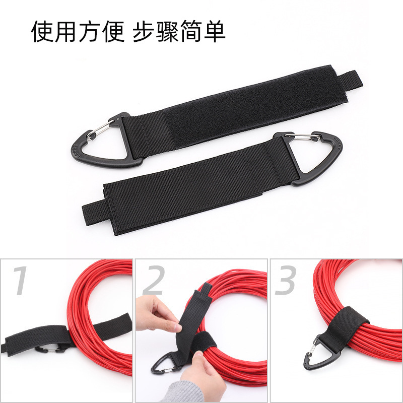 卸売三角バックルヘビーデューティーバンド収納固定多機能登山用バックルマジックテープロープフック|undefined