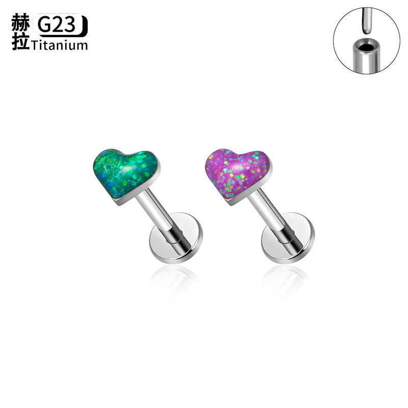 G23 New Titanium Alloy Opal Versatile Earrings Popular Cartilage Piercing Jewelry Wholesale Implant Grade F136