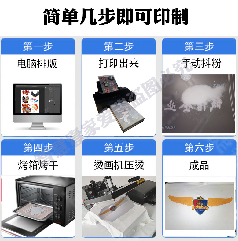 Máquina de impresión de inyección directa digital en polvo de sacudida automática T-shirt tinta blanca offset impresora de transferencia de calor Impresión de poliéster máquina de transferencia de ropa