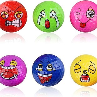 Golf Smiley Emoticon Ball Cartoon Funny Fun Golf Double-Layer Ball Gift Set Golf