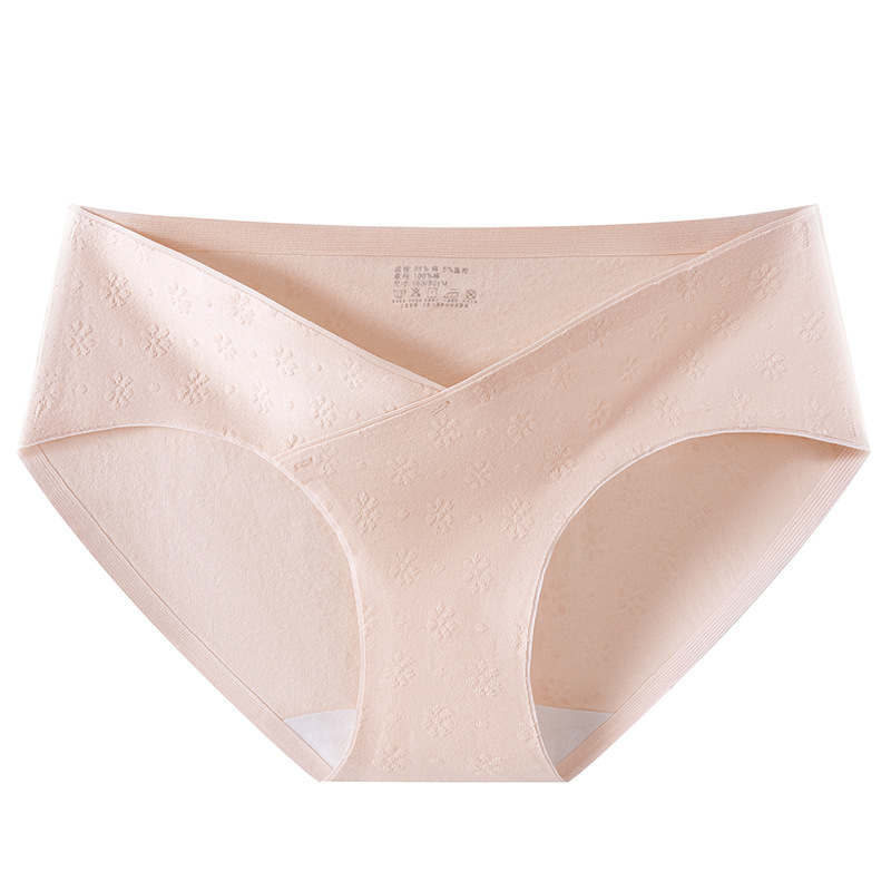Ropa interior de algodón para mujeres embarazadas 7A antibacteriano y largo entrepierna de algodón especial para el embarazo ropa interior jacquard de cintura baja de alta elasticidad para mujeres