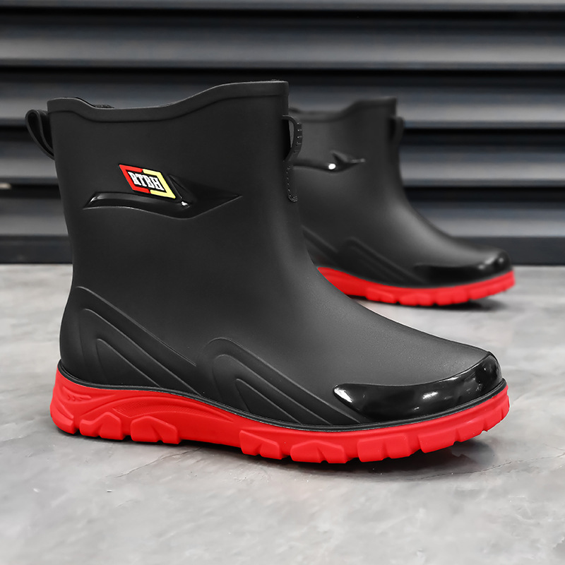 Botas de Lluvia de Caña Media para Hombre de Plástico Impermeable y Antideslizante para Trabajo y Pesca