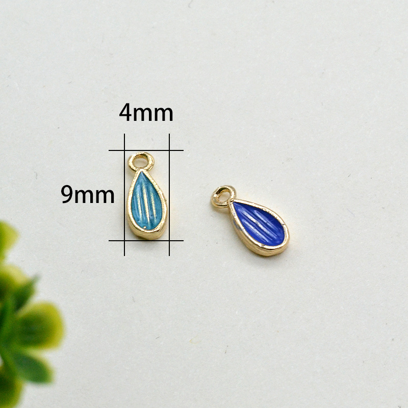 古风饰品60422大铜景泰蓝仿点翠汉服水滴单孔吊坠耳环配件4*9mm