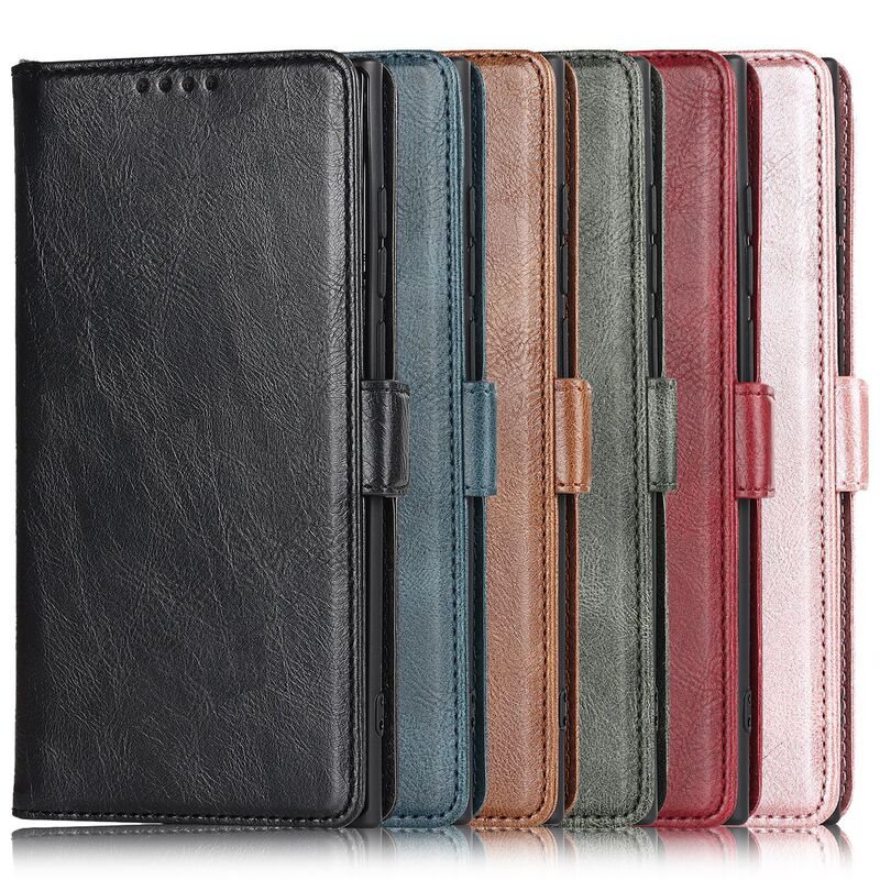 Suitable for Samsung S25 5g Phone Case Galaxy S24 Ultra Mid-Button Retro Flip Cover Card Slot Protective Leather Case