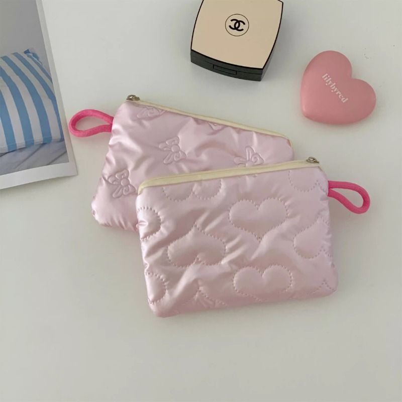 インスタイルリボンシルバーかわいいクラッチバッグ化粧コインバッグコインバッグジッパーポータブル銀行カードバッグ|undefined