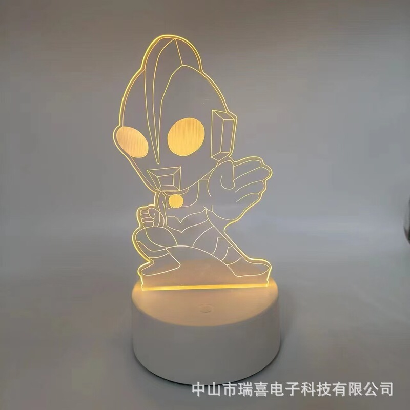 クロスボーダークリエイティブ Nezha Labubu 3D ナイトライトアクリル雰囲気ライト誕生日ギフトベッドサイド子供用テーブルランプ|undefined