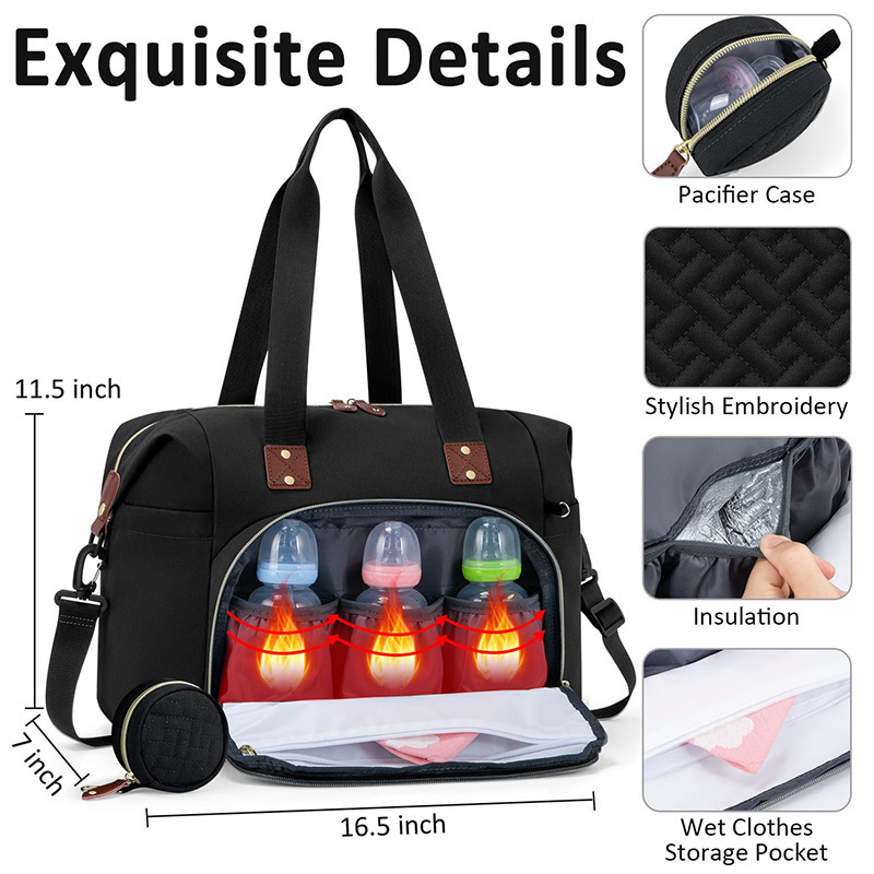 Nuevo bolso de mamá con chupete, pañal, bolso, correa para el hombro, bolso para pañales, bolso para bebés, bolso para pañales