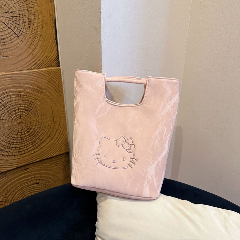 Cute Lambswool Small Basket Kt Wrist Bag, Fashionable Suede Bag, Everyday Soft and Fluffy Handbag