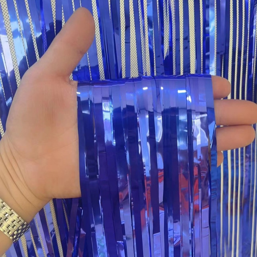 Decoración de fiesta cortina de seda de lluvia boda diseño de cumpleaños pared de fondo luz brillante cortina de seda de lluvia decoración de globos cortina de seda de lluvia