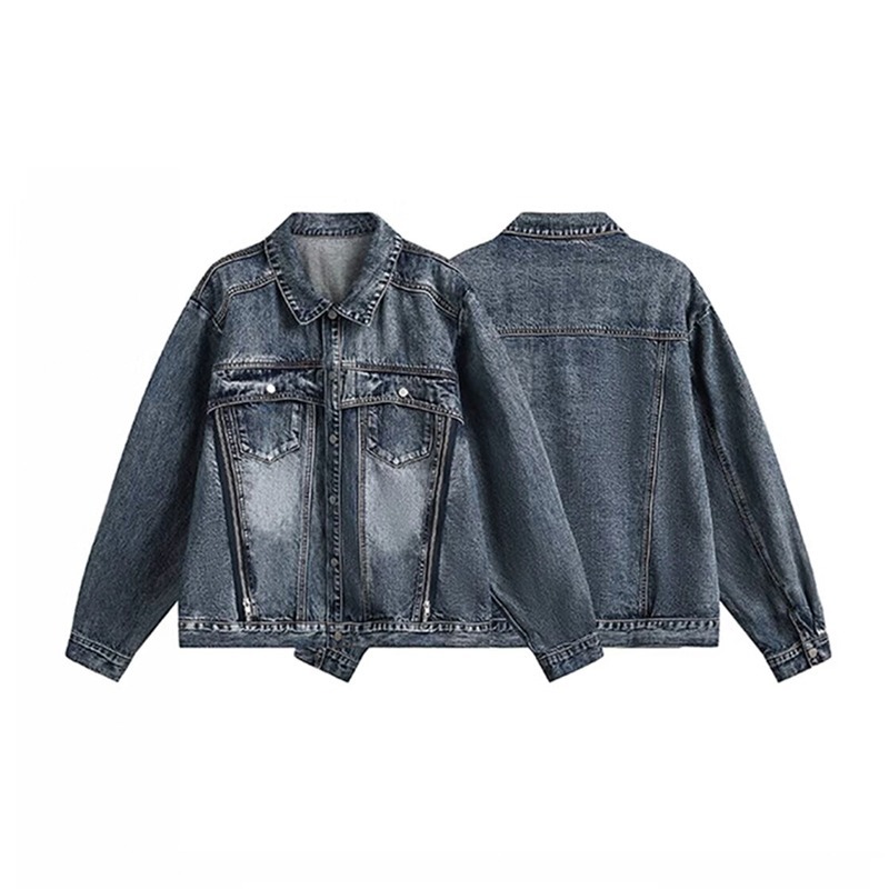 Retro Niche Deconstruction Washed Loose Denim Jacket Jacket, Short, Trendy, Versatile And Casual_voghion.com