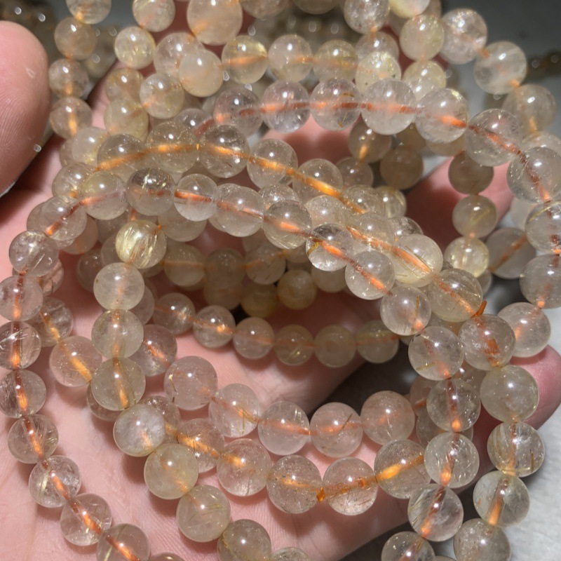 天然巴西金发晶手链维纳斯猫眼钛晶DIY手串招米米成品批发|undefined