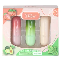 DUOSE DUO COLOR ~ Вазелиновый бальзам для губ костюм увлажняющий нежирный против трещин, выцветания линий губ, коробка для пар