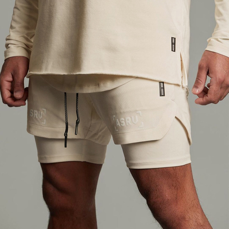 Men's Summer Sports Shorts American Style Youth Quick-Drying Double-Layer Shorts Men's Multi-Pocket Squat Running Shorts