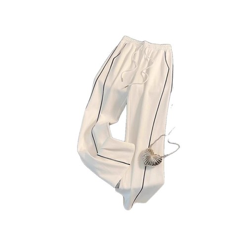 Stylish and Fashionable Women's Set Autumn Open Crewneck Sweatshirt Wide Leg Pants Sporty Casual Two-Piece Set Trendy