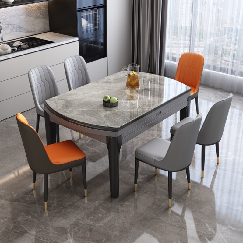 Dining Table and Chair Combination Table Glow Rock Board Cyber Celebrant Variable Round Table Household Folding Living Room