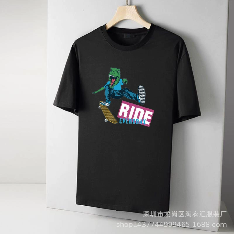 Внешняя торговля мужская футболка с короткими рукавами прилив бренда летом свободные тренды ins повседневная мужская одежда с круглым вырезом с полукругом топ