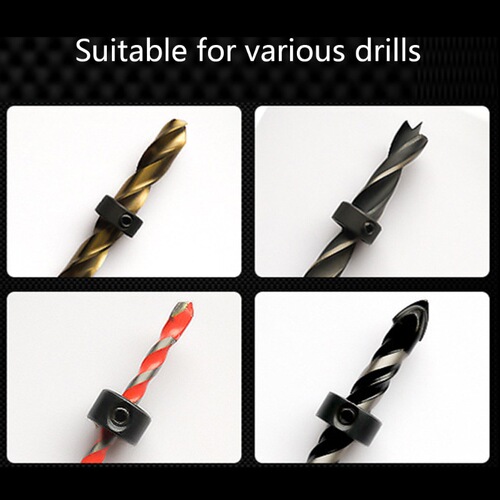 8-piece set 3-16mm woodworking drill bit limit ring drill bit positioning ring locator twist drill bit depth adjuster