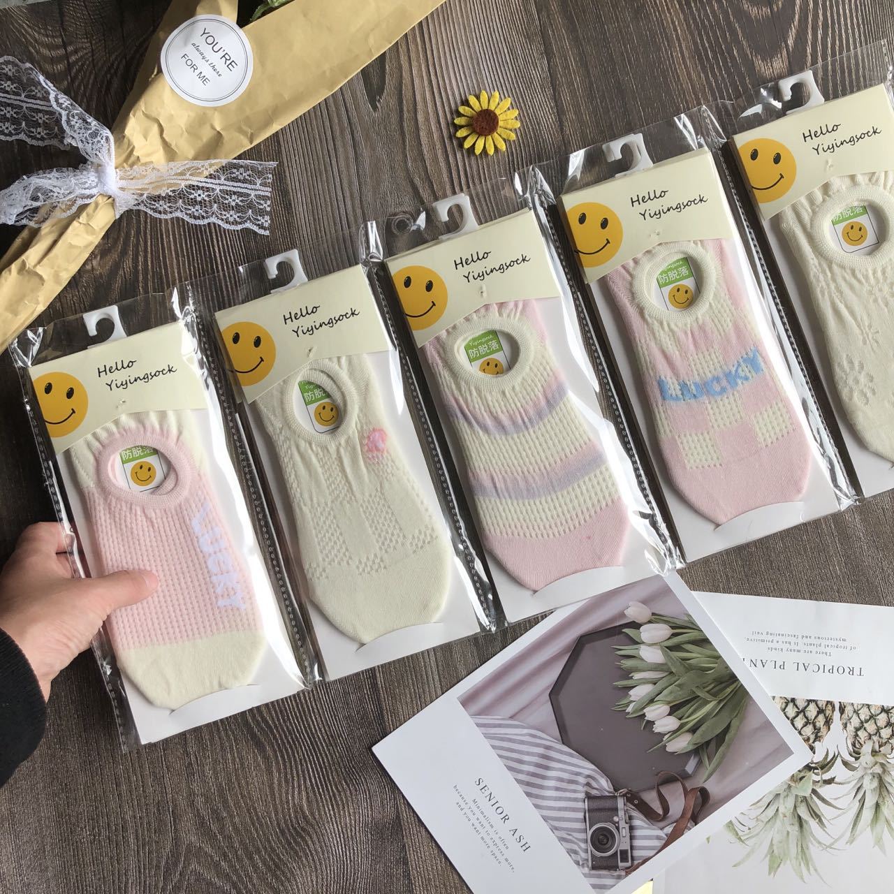 ¡Calcetines buenos de gama alta de verano delgados! Para el comercial Super 10 pares ins calcetines invisibles de mujer de corte bajo malla barco Calcetines