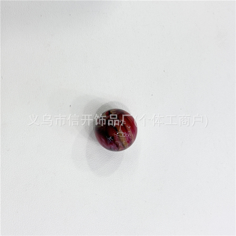 通孔树脂阿尔卑斯圆珠串珠笔配件手机钥匙链diy手工饰品散珠材料|undefined