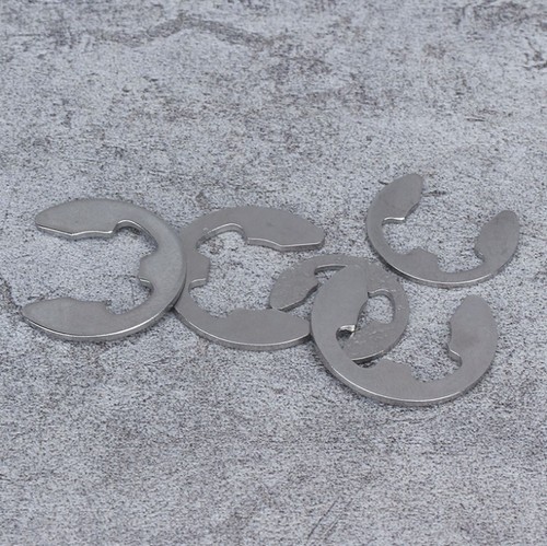 Stainless steel E-type spring clip open connector GB896 blackened E-shape shaft 65 manganese steel open retaining ring Ø1.2-15