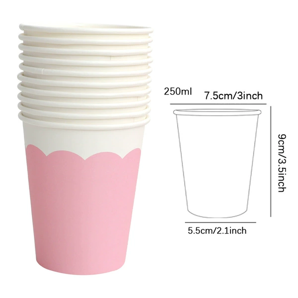 10 light pink paper cups