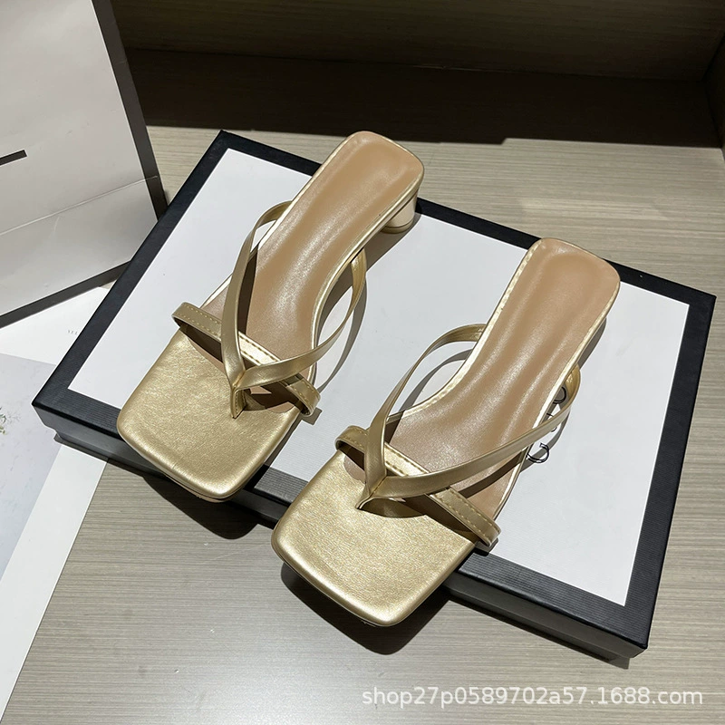 Summer flip flops, slippers, sandals, thin strap, french style