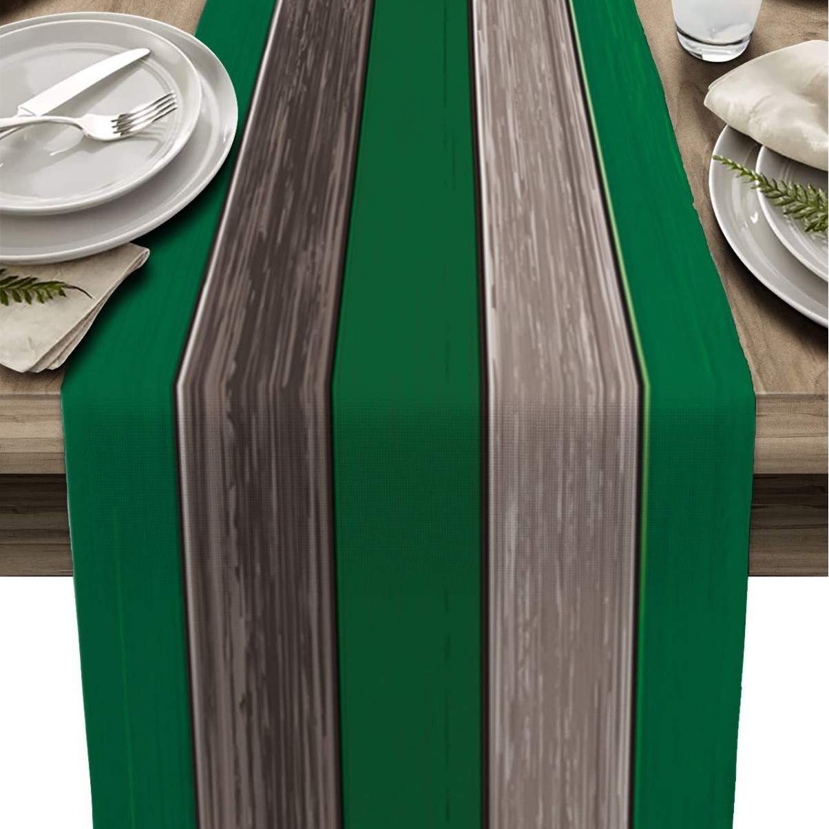 Lino a rayas corredor de mesa Amazon madera grano tela Toalla de mesa mantel decorativo aislamiento antideslizante estera de mesa estera de la tabla de impresión image 17