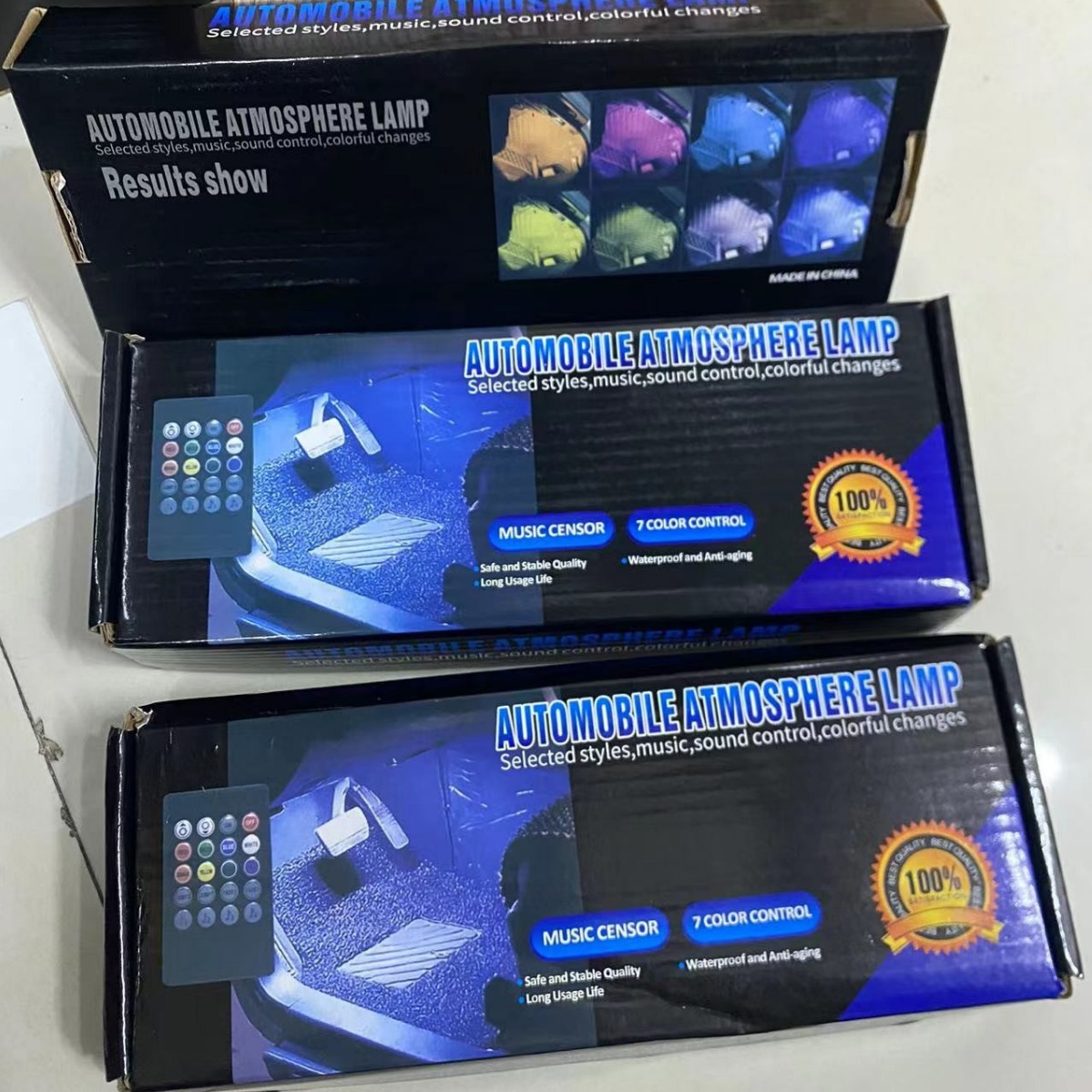 Cross-border Hot Sale Car Interior Atmosphere Light Car USB Colorful RGB Breathing Foot Led Music Rhythm Light 48 Light