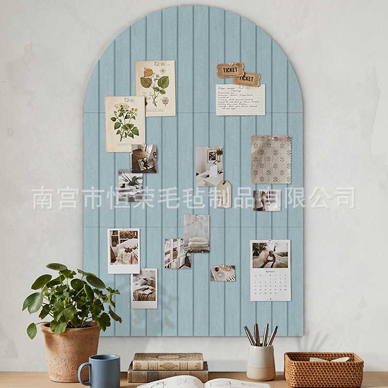 墙面展示板照片墙贴装饰可移动自带背胶留言板吸音毛毡拼豆公告板产品实拍图
