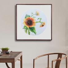 ⊗铜雕画手工錾刻《向日葵》沙发背景墙客厅书房卧室玄关装饰画挂