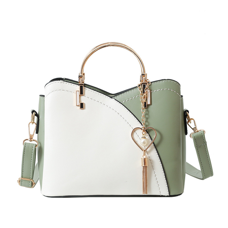 Bolsos transfronterizos moda femenina estilo coreano color de contraste bolso de hombro de gran capacidad casual bolso de mensajero de todo fósforo al por mayor