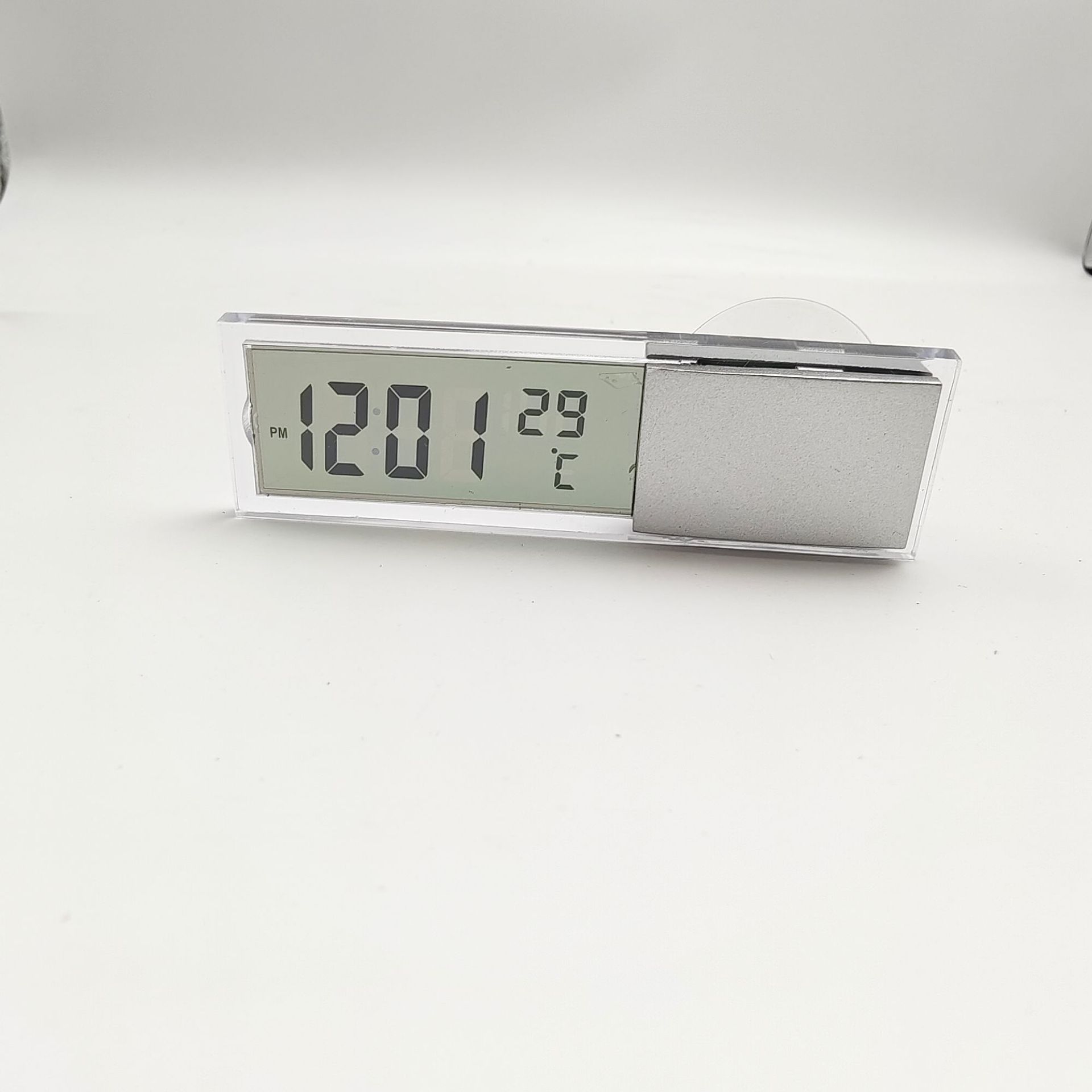 Suction Cup Electronic Clock for Display, Glass Time Display, Car Accessories, LCD Car Electronic Clock, Dual-Use Thermometer