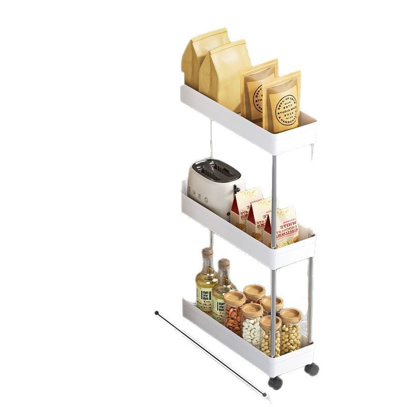 Estante de cocina, carro de piso, estante de almacenamiento de hendidura, estante de almacenamiento multicapa para sala de estar, baño de acabado de artefactos, estante multicapa