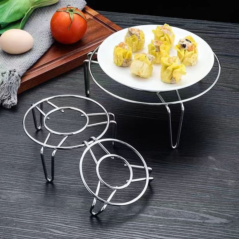Estante de vapor de acero inoxidable 304 extra grueso, rejilla de vapor doméstica de grado alimenticio, bandeja de vapor, vaporera de aislamiento térmico multifuncional, verduras al vapor, huevos al vapor
