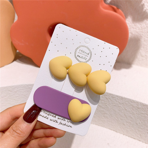 Korean version of children's hair clip, cute princess love color matching BB clip, girl's baby broken hair clip, Internet celebrity pressure clip headwear
