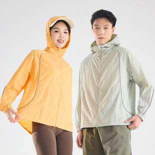 A banana cool feeling sunscreen clothing ice silk outdoor mountain loose sunscreen clothing women's summer UV protection thin coat men